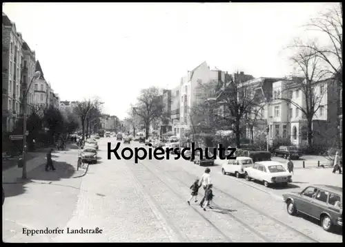 ÄLTERE REPRO POSTKARTE HAMBURG EPPENDORF EPPENDORFER LANDSTRASSE AUTOS AUTO Ansichtskarte AK cpa postcard