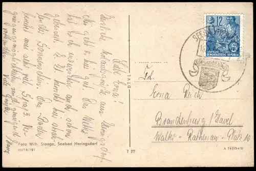 ALTE POSTKARTE OSTSEEBAD HERINGSDORF DA CAPO ES LEBE DER FRIEDEN Ostsee Mecklenburg-Vorpommern Ansichtskarte postcard