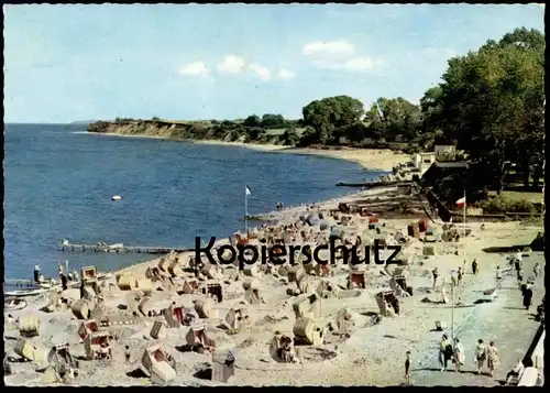 ÄLTERE POSTKARTE OSTSEEHEILBAD NIENDORF BEI TRAVEMÜNDE 1966 OSTSEE STRAND STRANDKÖRBE Ansichtskarte cpa postcard