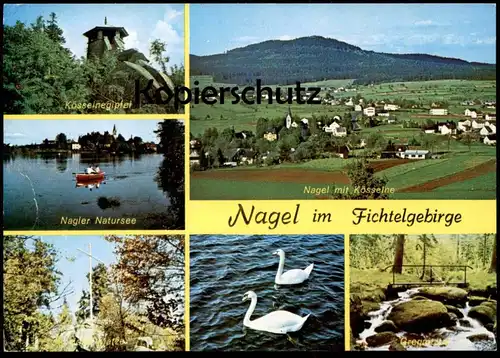 ÄLTERE POSTKARTE NAGEL IM FICHTELGEBIRGE MIT KÖSSEINE NAGLER NATURSEE GREGNITZTAL HOHE MATZE SCHWAN BAYERN Ansichtskarte