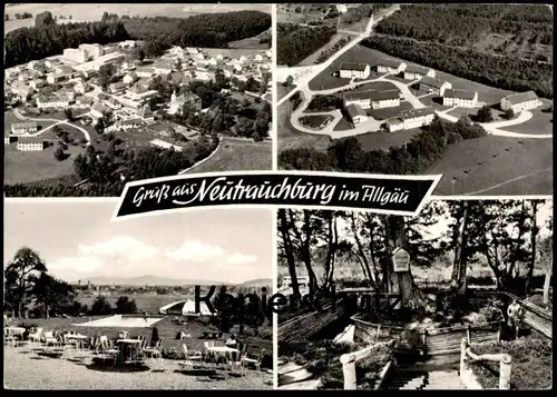 ÄLTERE POSTKARTE GRUSS AUS NEUTRAUCHBURG ISNY IM ALLGÄU REKLAME TRINK SINALCO SCHIRM Ansichtskarte AK cpa postcard