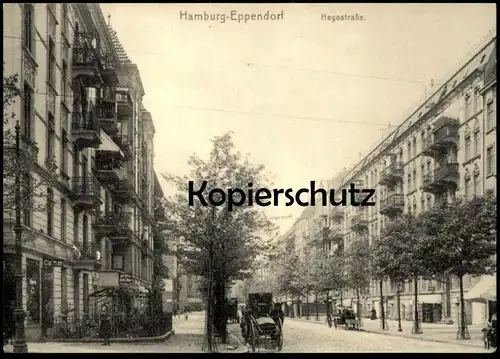 ÄLTERE REPRO POSTKARTE HAMBURG EPPENDORF HEGESTRASSE KUTSCHE Ansichtskarte AK cpa postcard