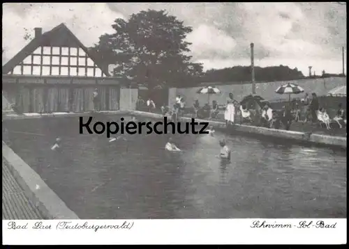 ÄLTERE REPRO KARTE BAD LAER TEUTOBURGER WALD SCHWIMM-SOL-BAD Schwimmbad Pool Reproduktion Ansichtskarte AK cpa postcard