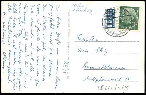 ALTE POSTKARTE LUFTKURORT HOLZAPPEL UNTERLAHN HOTEL HERRENHAUS ZUM BÄREN HERTHASEE DIEZ AN DER LAHN AK cpa postcard