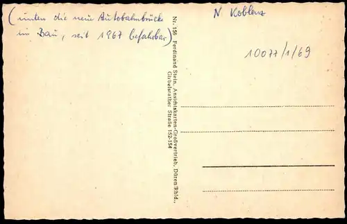 ÄLTERE POSTKARTE GRUSS AUS ST. SEBASTIAN AM RHEIN WEISSENTHURM Autobahnbrücke im Bau Sankt Sebastian Ansichtskarte AK