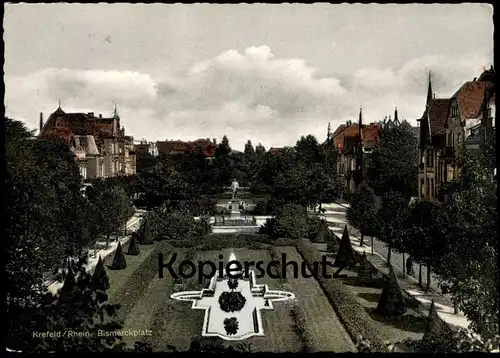 ÄLTERE POSTKARTE KREFELD RHEIN BISMARCKPLATZ BISMARCK-PLATZ Villen Villa Stempel 40 Jahre Deutsche Luftpost AK cpa