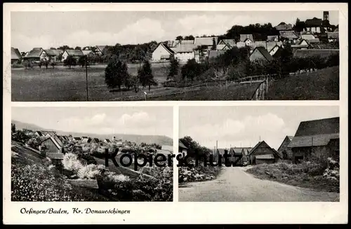 ALTE POSTKARTE OEFINGEN BADEN KREIS DONAUESCHINGEN BAD DÜRRHEIM A. HEPPLER BÄCKEREI UND KOLONIALWAREN TEL. OBERBALDINGEN