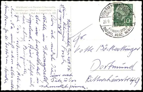 ÄLTERE POSTKARTE WALDRESTAURANT SILBERMÜHLE LEOPOLDSTAL TEUTOBURGER WALD WASSERMÜHLE WASSERRAD Horn Bad Meinberg AK cpa