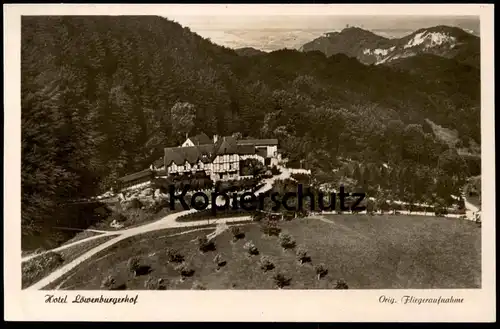 ÄLTERE POSTKARTE BAD HONNEF HOTEL LÖWENBURGERHOF LÖWENBURGER HOF FLIEGERAUFNAHME Löwenburg Ansichtskarte AK cpa postcard