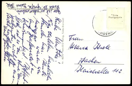ÄLTERE POSTKARTE BAD HONNEF HOTEL LÖWENBURGERHOF LÖWENBURGER HOF FLIEGERAUFNAHME Löwenburg Ansichtskarte AK cpa postcard