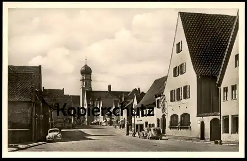 ALTE POSTKARTE SCHONGAU MÜNZSTRASSE DREI VW KÄFER VOLKSWAGEN BREZELKÄFER KDF Ansichtskarte AK cpa postcard