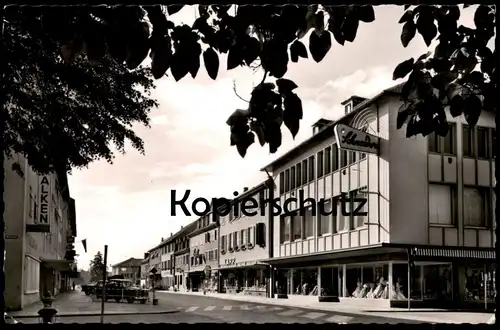 ÄLTERE POSTKARTE KEHL KAUFHAUS SCHNEIDER MIT DER HAUPTSTRASSE HOTEL FALKEN GESCHÄFT KAPP Opel Ansichtskarte postcard cpa