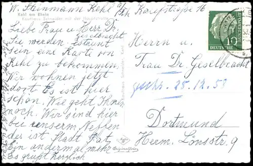 ÄLTERE POSTKARTE KEHL KAUFHAUS SCHNEIDER MIT DER HAUPTSTRASSE HOTEL FALKEN GESCHÄFT KAPP Opel Ansichtskarte postcard cpa