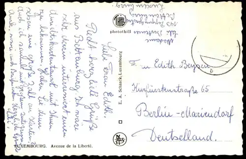 ÄLTERE POSTKARTE LUXEMBOURG AVENUE DE LA LIBERTÉ LUXEMBURG old cars car Auto Autos cpa postcard AK Ansichtskarte