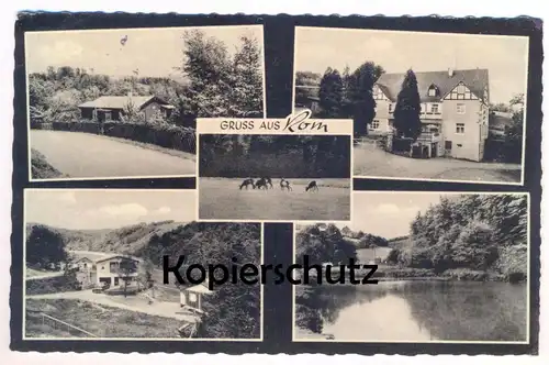 ÄLTERE POSTKARTE GRUSS AUS ROM HOTEL ZUM RÖMERTAL BUNDESKEGELBAHN H. KLEIN MORSBACH SIEG Ansichtskarte cpa AK postcard