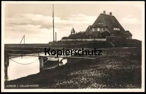ALTE POSTKARTE HALLIG HOOGE KIRCHE church église Ansichtskarte AK cpa postcard