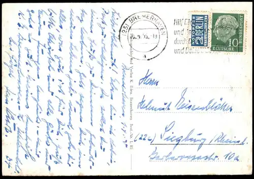 ÄLTERE POSTKARTE BREMERHAVEN COLUMBUSBAHNHOF Columbus-bahnhof Hafen harbour port Dampfer Schiff ship postcard cpa AK