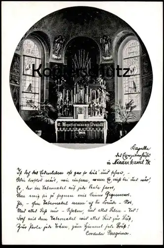 ALTE POSTKARTE NIEDERKASSEL AM RHEIN KAPELLE DES EXERZITIENHAUSES CORDULA PEREGRINA Exerzitienhaus cpa postcard
