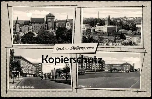 ÄLTERE POSTKARTE GRUSS AUS STOLBERG INDUSTRIEANLAGEN BURG AM SCHWANENTEICH ORTSPARTIE Ansichtskarte AK cpa postcard