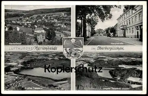ALTE POSTKARTE MARIENHEIDE IM OBERBERGISCHEN HAUPTSTRASSE BRUCHER LINGESE TALSPERRE PANORAMA Ansichtskarte cpa postcard