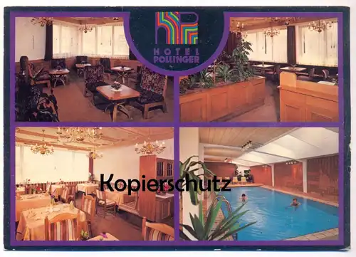 ÄLTERE POSTKARTE HOTEL POLLINGER MERAN SCHWIMMBAD SPIESERAUM MERANO SÜDTIROL Ansichtskarte AK cpa postcard