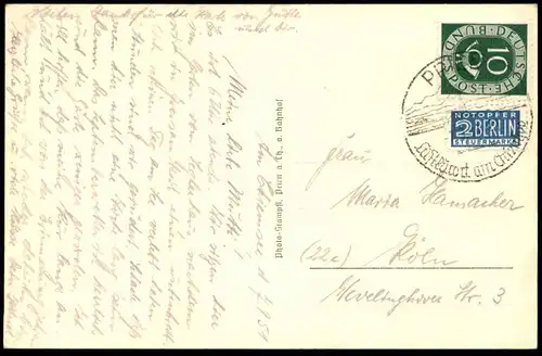 ALTE POSTKARTE SEGLERHAUS CHIEMSEE SEBELBOOTE STEG STEMPEL PRIEN 1951 Segelboot Hafen AK Ansichtskarte postcard cpa