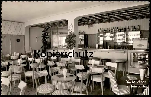 ÄLTERE POSTKARTE DIE MILCHBAR IN HEIMBACH EIFEL INHABER FELIX KIRCH FLASCHE BOLS ALKOHOL AK Ansichtskarten cpa postcard