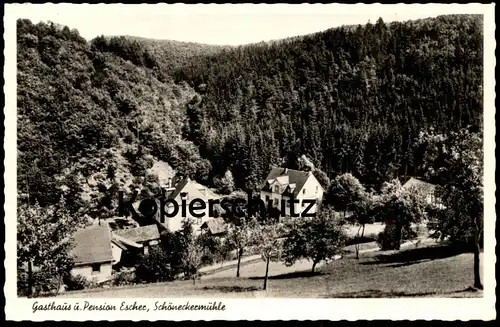 ÄLTERE POSTKARTE PENSION ESCHER SCHÖNECKERMÜHLE SCHÖNECKERMÜHLE EHRBACHKLAMM OPPENHAUSEN NEY HUNSRÜCK-MITTELRHEIN AK cpa