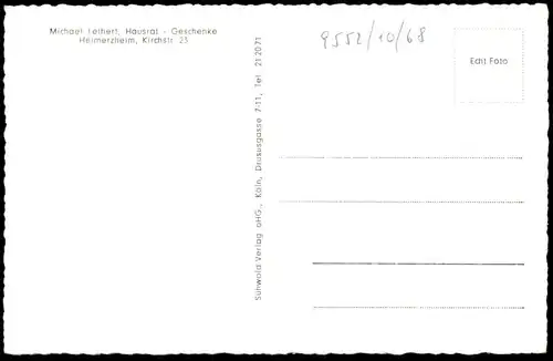 ÄLTERE POSTKARTE GRUSS AUS HEIMERZHEIM BONN LAND MICHAEL LETHERT HAUSRAT GESCHENKE KIRCHSTRASSE SWISTTAL Ansichtskarte