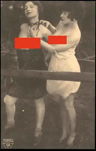 ALTE REPRO ? POSTKARTE AKT FRAUEN NACKT BRUST EROTIK FESSELUNG eroticism nus nude breast women nudity postcard cpa