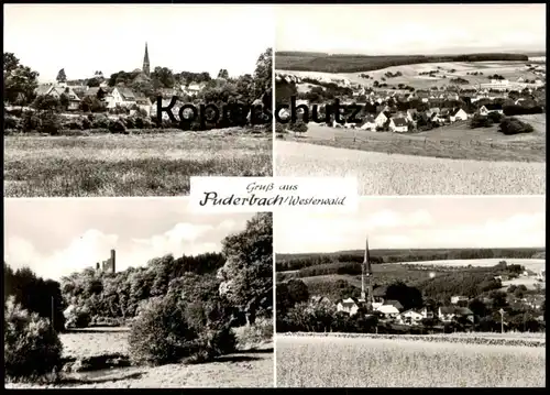 ÄLTERE POSTKARTE GRUSS AUS PUDERBACH WESTERWALD W. KAULBACH TABAK- & SCHREIBWAREN TOTO LOTTO Rheinland-Pfalz AK postcard