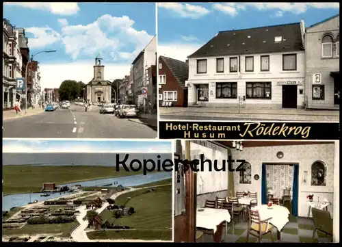 ÄLTERE POSTKARTE HUSUM NORDSEE HOTEL RESTAURANT RÖDEKROG RÖDE-KROG BESITZER JAN PAULS Ansichtskarte postcard cpa AK