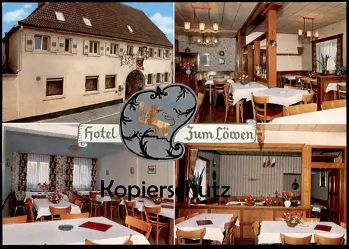 ÄLTERE POSTKARTE HOTEL RESTAURANT ZUM LÖWEN GRABEN NEUDORF 5 KM VON AUTOBAHNAUSFAHRT BRUCHSAL Ansichtskarte AK postcard