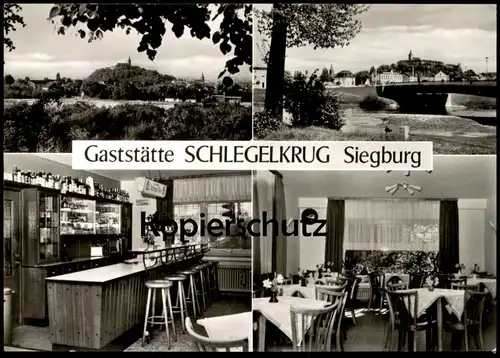 ÄLTERE POSTKARTE SIEGBURG GASTSTÄTTE SCHLEGELKRUG SCHLEGEL BIER THEKE COKA COLA UHR coke watch Ansichtskarte postcard