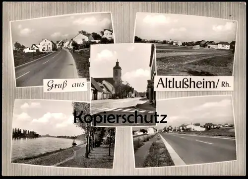 ÄLTERE POSTKARTE GRUSS AUS ALTLUSSHEIM RHEIN Ansichtskarte AK cpa postcard