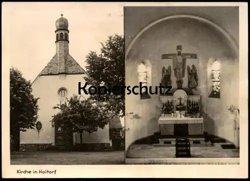 ALTE POSTKARTE KIRCHE IN HOLTORF BONN BEUEL INNENANSICHT ALTAR AK Ansichtskarte postcard cpa photo