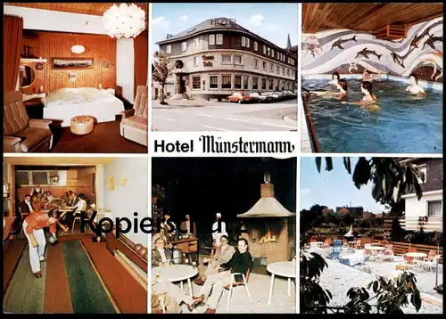 ÄLTERE POSTKARTE HOTEL MÜNSTERMANN HAAREN WANDMALEREI DELFINE Delphine Delfin Dolphin Dauphin cpa postcard Ansichtskarte