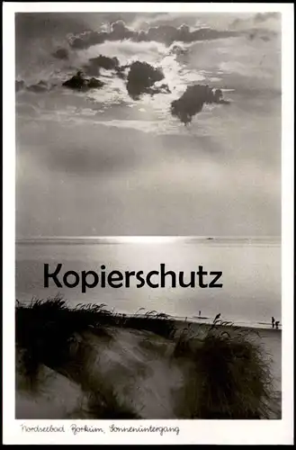 ALTE POSTKARTE NORDSEEBAD BORKUM SONNENUNTERGANG STRAND WOLKEN MEER sunset clouds Ansichtskarte cpa postcard AK