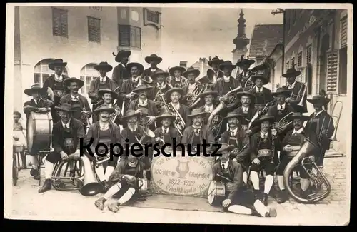 ALTE POSTKARTE ZIRL ZUR ERINNERUNG AN DAS 100-JÄHRIGE WIEGENFEST DER MUSIKKAPELLE ZIRL 1922 Kapelle Musikinstrument AK