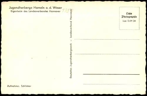 ALTE POSTKARTE HAMELN JUGENDHERBERGE MIT FÄHRE HAMELN BOOT SCHIFF ship ferry Ansichtskarte postcard AK cpa