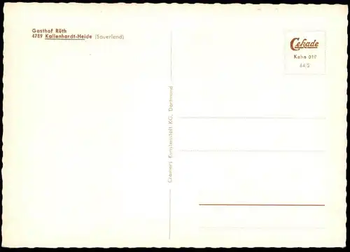 ÄLTERE POSTKARTE GASTHOF RÜTH KALLENHARDT-HEIDE RÜTHEN SAUERLAND Ansichtskarte AK postcard cpa