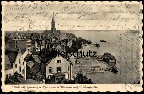 ALTE POSTKARTE BLICK AUF EMMERICH AM RHEIN VON ST. MARTINI NACH ST. ADELGUNDIS ALDEGUNDIS ANLEGER C. SPAARMANN AK cpa