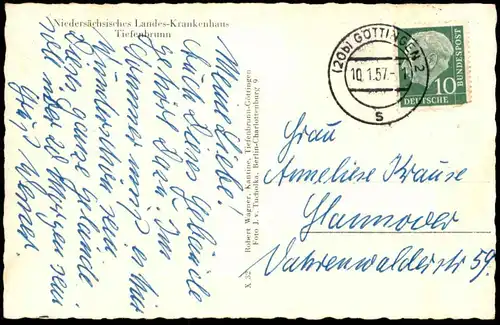 ALTE POSTKARTE WALDHAUS NIEDERSÄCHSISCHES LANDES-KRANKENHAUS TIEFENBRUNN ROSDORF HOSPITAL Ansichtskarte AK cpa postcard