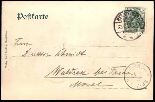 ALTE POSTKARTE BEERFELDEN BRUNNEN MIT BRUNNENGASSE 1907 MÜMLING QUELLE Ansichtskarte AK cpa postcard