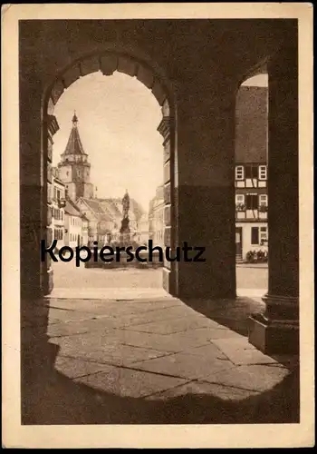 ALTE POSTKARTE GENGENBACH BLICK IN DIE HAUPTSTRASSE 1949 BRIEFMARKE HANS BALDUNG BADEN Ansichtskarte AK cpa postcard