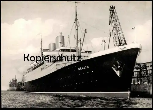 ÄLTERE POSTKARTE M.S. BERLIN NORDDEUTSCHER LLOYD AM COLUMBUSKAI BREMERHAVEN MS Schiff ship postcard cpa AK