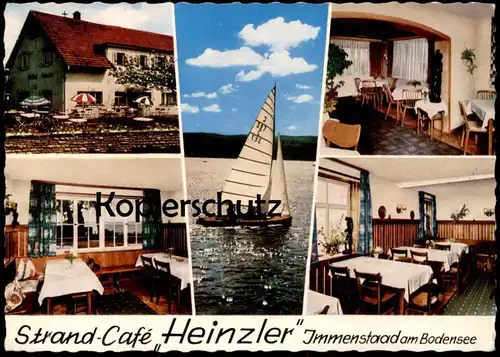 ÄLTERE POSTKARTE IMMENSTAAD AM BODENSEE STRAND-CAFÉ HEINZLER AK Ansichtskarte cpa postcard