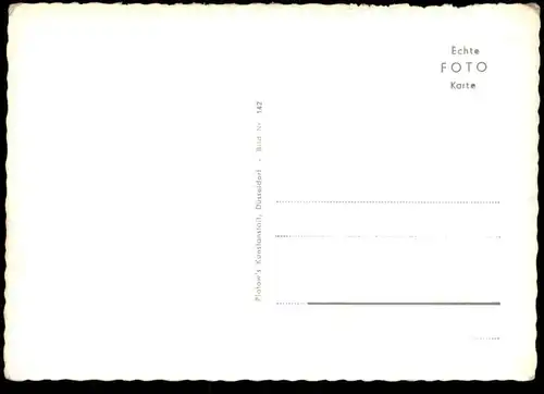 ÄLTERE POSTKARTE DÜSSELDORF OBERKASSEL RHEIN-ALLEE LKW VW KÄFER MIT VERDECK Ansichtskarte postcard AK cpa