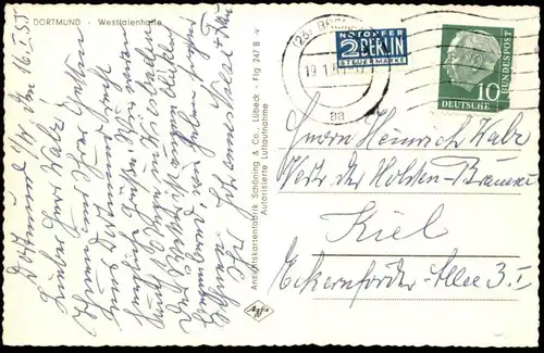 ÄLTERE POSTKARTE DORTMUND WESTFALENHALLE HALLE LUFTBILD Veranstaltungshalle AK cpa postcard Ansichtskarte