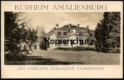 ALTE POSTKARTE BAD WIESSEE KURHEIM AMALIENBURG DAS VORNEHME BEHAGLICHE FAMILIENHEIM Ansichtskarte AK postcard cpa